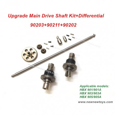 Vanguard RC Truck Parts HBX 903A Upgrades-Main Drive Shaft Kit+Differential 90203+90211+90202