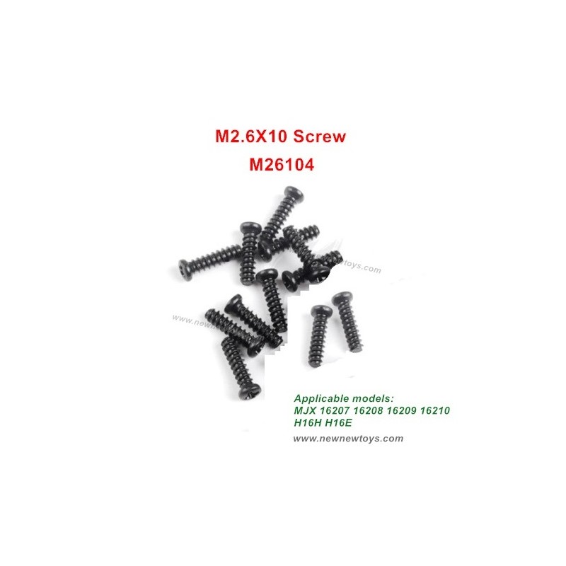 Parts M26104 Screw M2.6X10 For MJX Hyper Go 1/16 16207 16208 16209 16210 RC Car