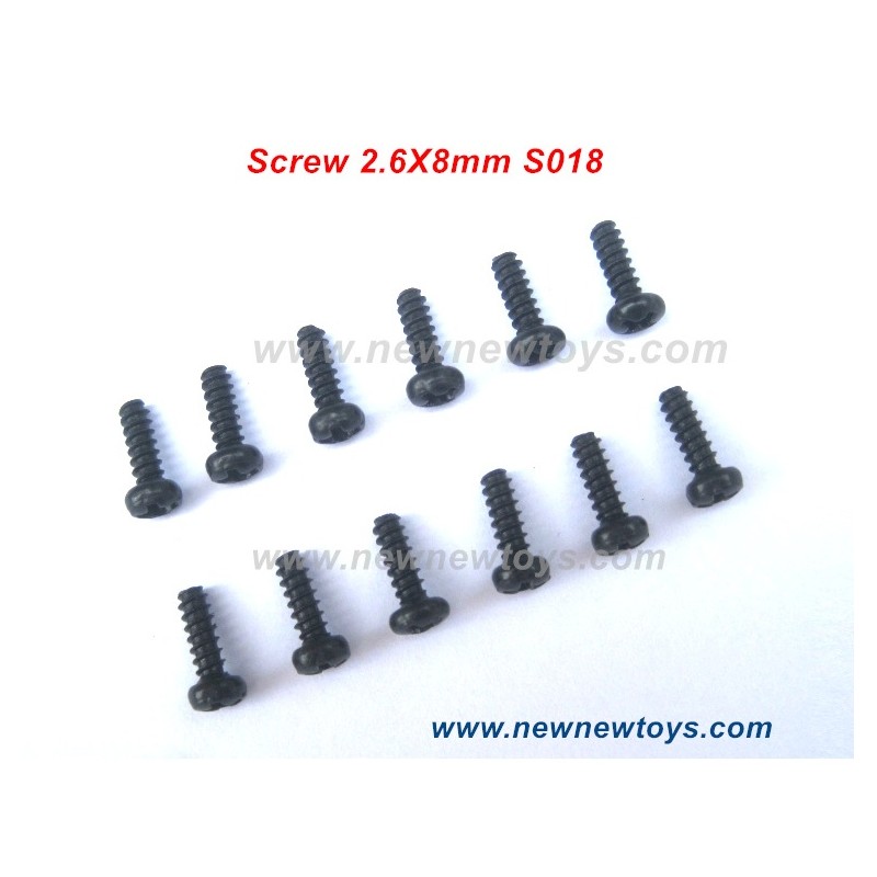 HBX 901 901A Parts S018-Round Head Self Tapping Screw 2.6X8mm