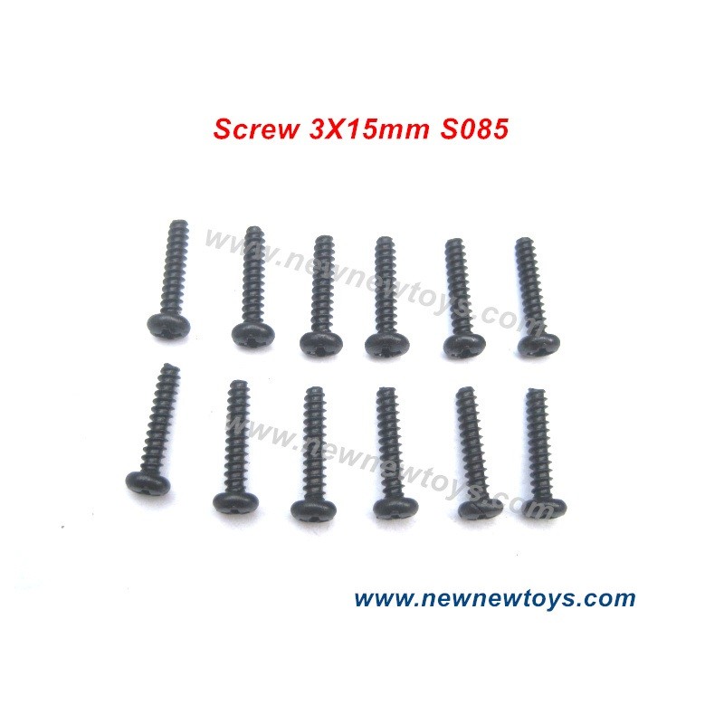 HBX 901 901A Parts S085, Round Head Self Tapping Screw 3X15mm