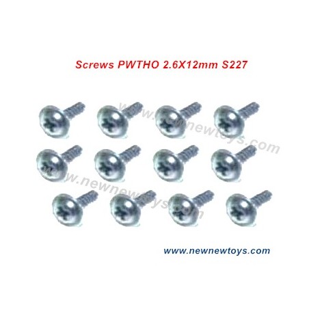 HBX 901 901A Parts S227, Flange Head Self Tapping Screws PWTHO 2.6X12mm