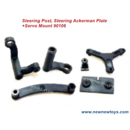 HBX 901 901A Parts-90106, Steering Post, Steering Ackerman Plate+Servo Mount