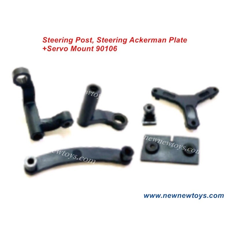 Haiboxing 905 905A Parts-90106, Steering Post, Steering Ackerman Plate+Servo Mount