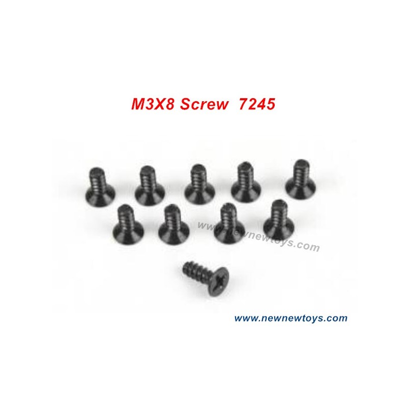 ZD Racing DBX 10 Parts 7245, M3X8 Flat Head Self-tapping Screw Set