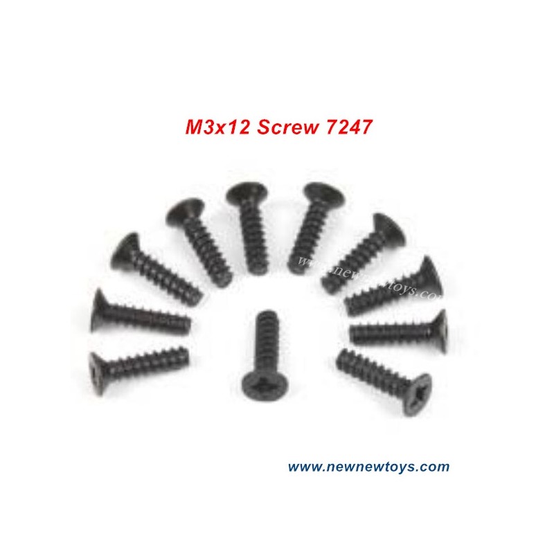 ZD Racing DBX 10 Parts 7247, M3x12 Flat Head Self-Tapping Screw Set