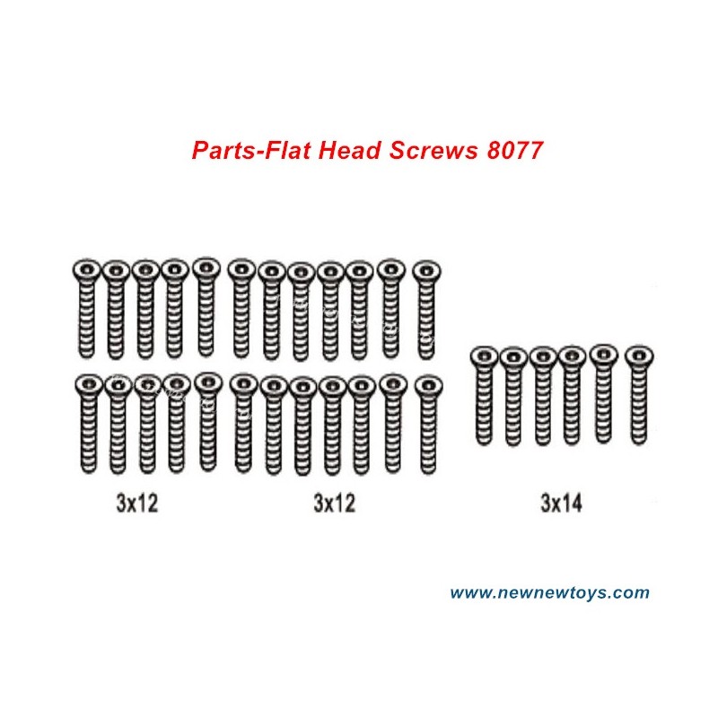 ZD Racing DBX 07 Screw Set 8077-Flat Head Screws