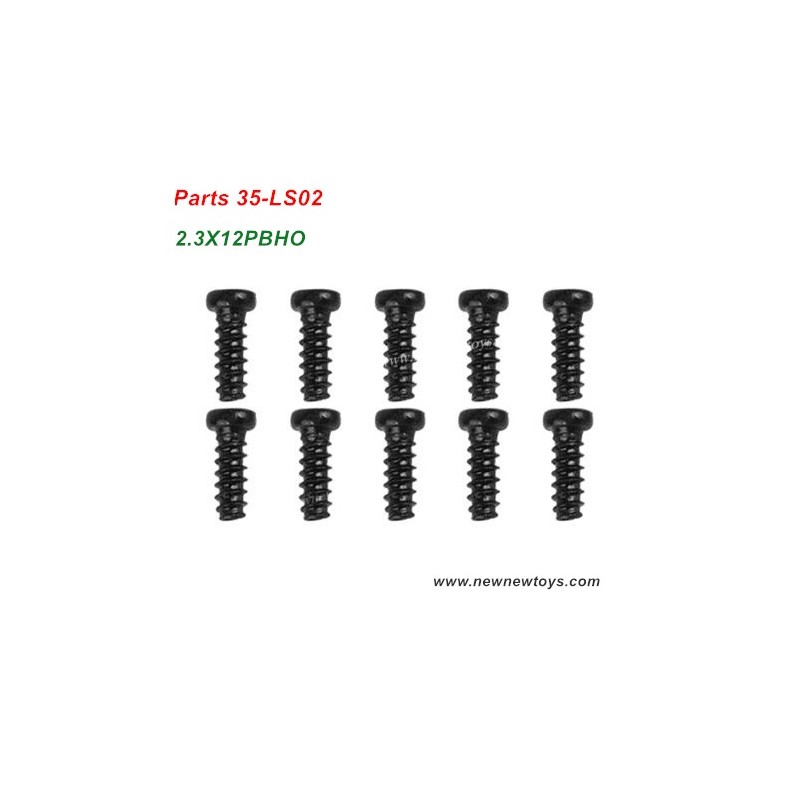 XLH RC Car, Xinlehong Q901 Parts 35-LS02, Round Headed Screw 2.3X12PBHO