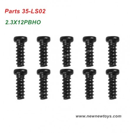 XLH RC Car, Xinlehong Q901 Parts 35-LS02, Round Headed Screw 2.3X12PBHO