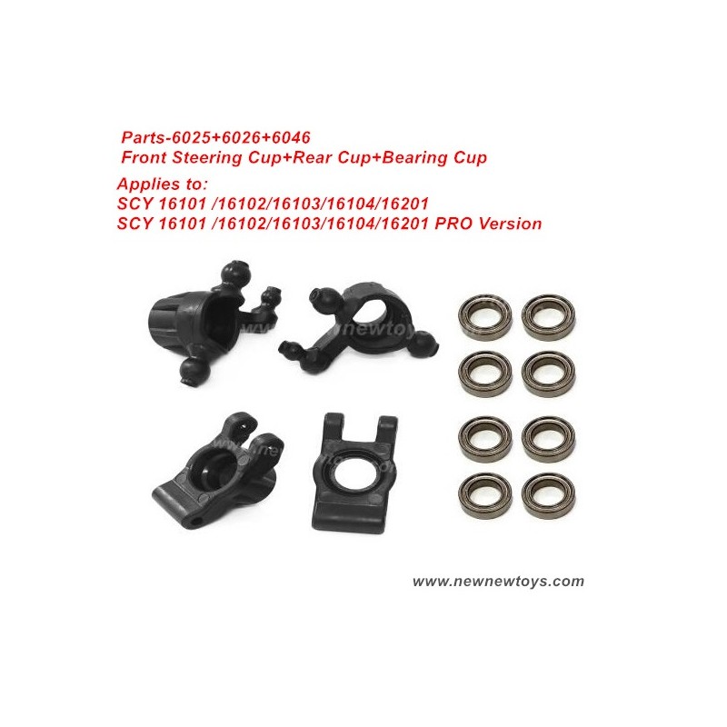 Parts 6025+6026, Front Steering Cup+Rear Cup Kit For SCY 16101 16102 16103 16104 16201 And PRO RC Car